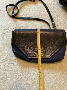 Classic Black Leather-Trim Crossbody Bag